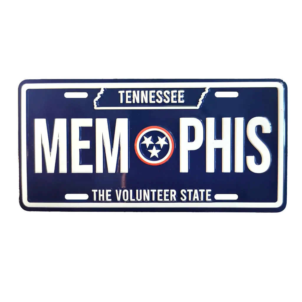 [M6477] Memphis Magnet - License Plate Blue