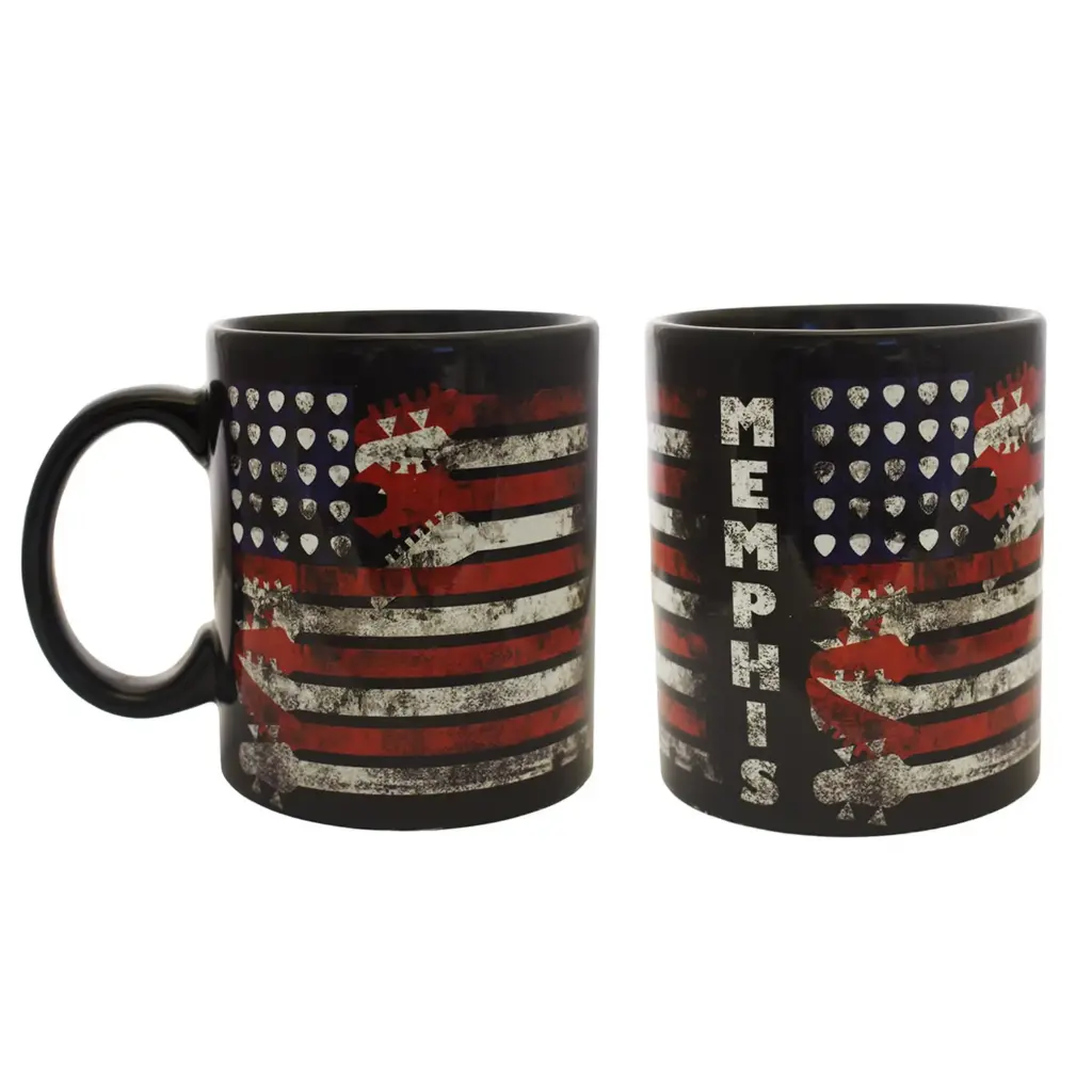 Memphis Mug - Flag w/ Guitars