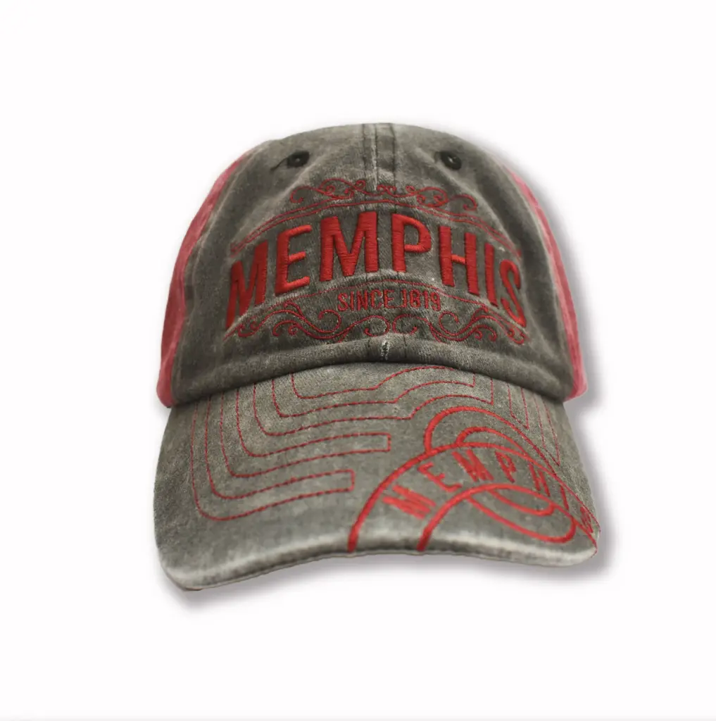 [M6800] Memphis Cap - Gray And Red Since 1819