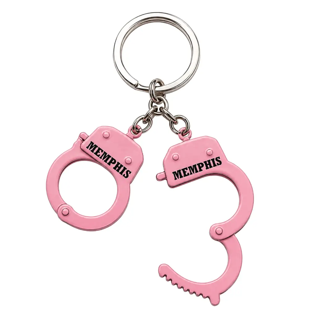[M6889] Memphis Keychain - Handcuffs Pink