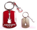Mississippi Keychain - 2D Guitar Charm