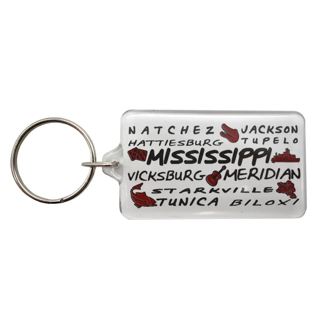 [MS5263] Mississippi Keychain - Cities and Icons