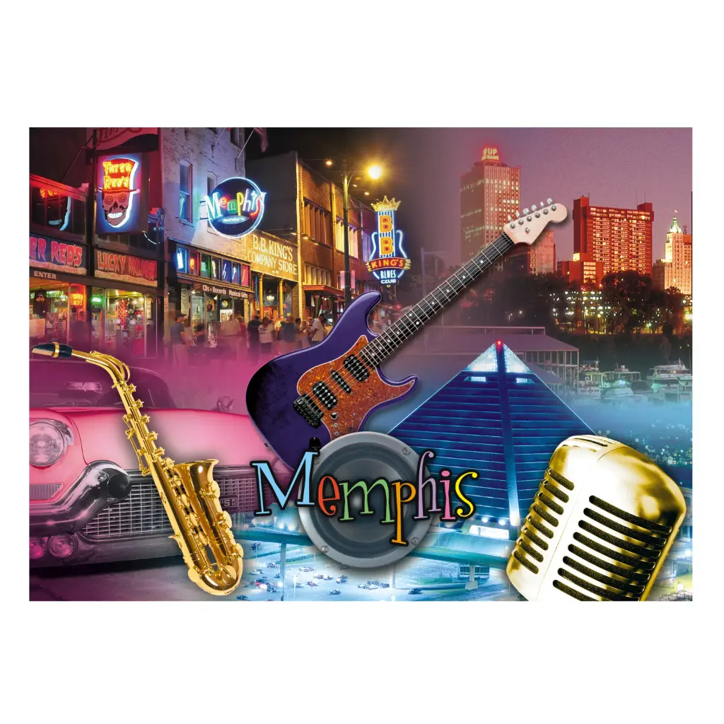 Memphis Postcards - Collage w/Mic - Pack of 50