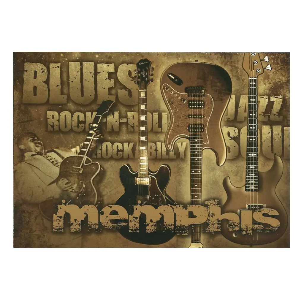 Memphis Postcards - Sepia Guitars - Pack of 50