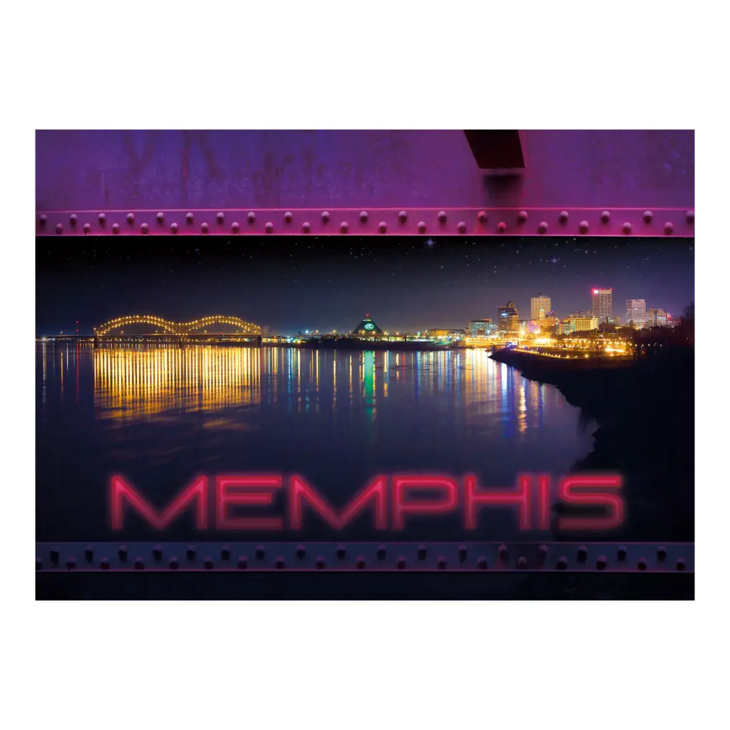 [MSP2124] Memphis Postcards - Night View from the River - Pack of 50
