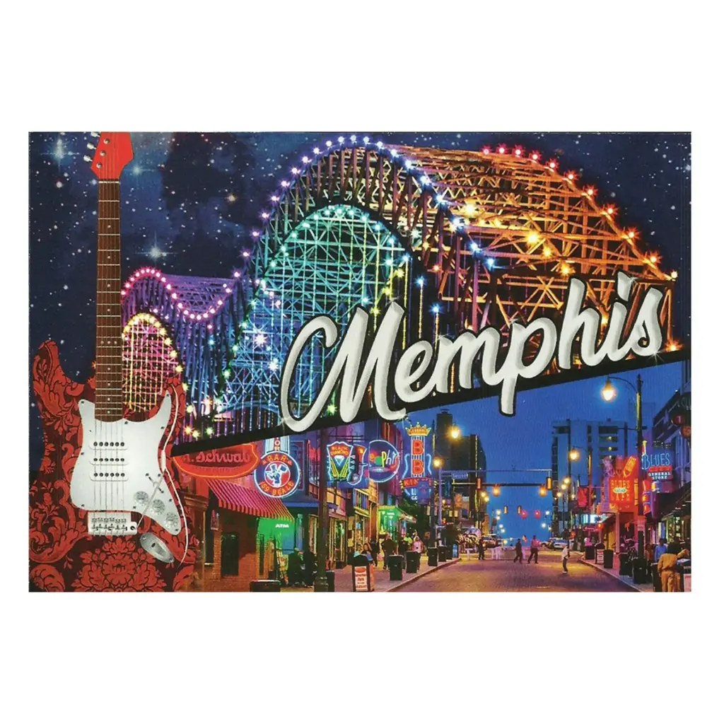 Memphis Postcard - Bridge & Beale at Night - Pack of 50