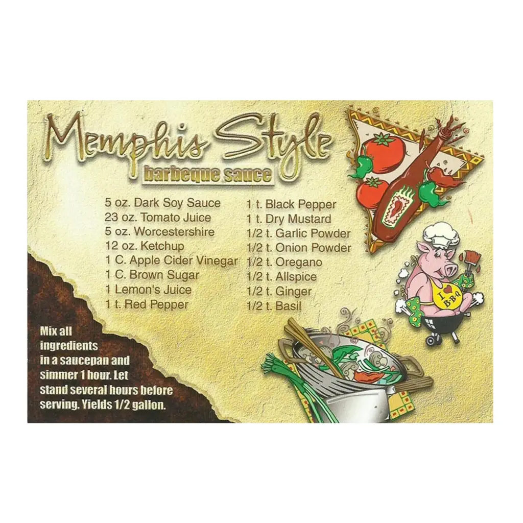Memphis Postcards - Style BBQ - Pack of 50