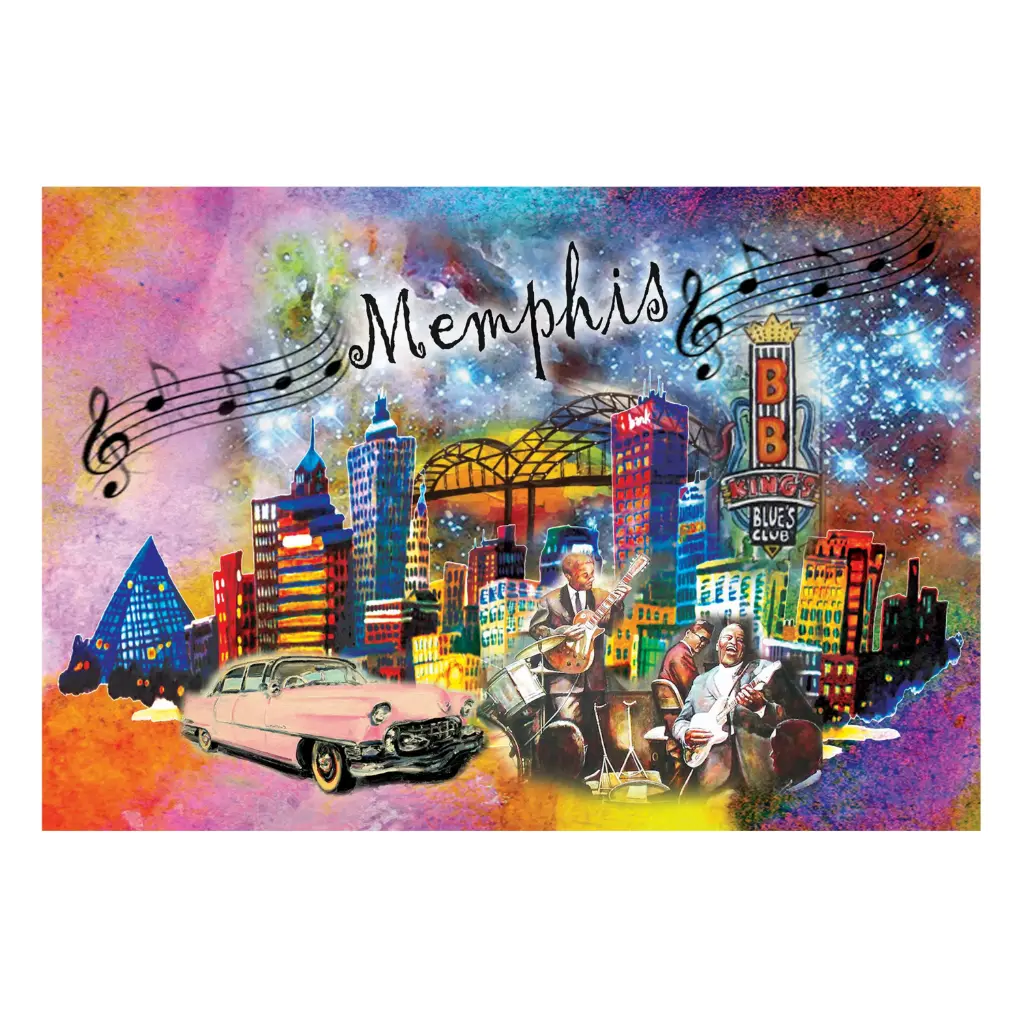 Memphis Postcards - Caddy Collage - Pack of 50
