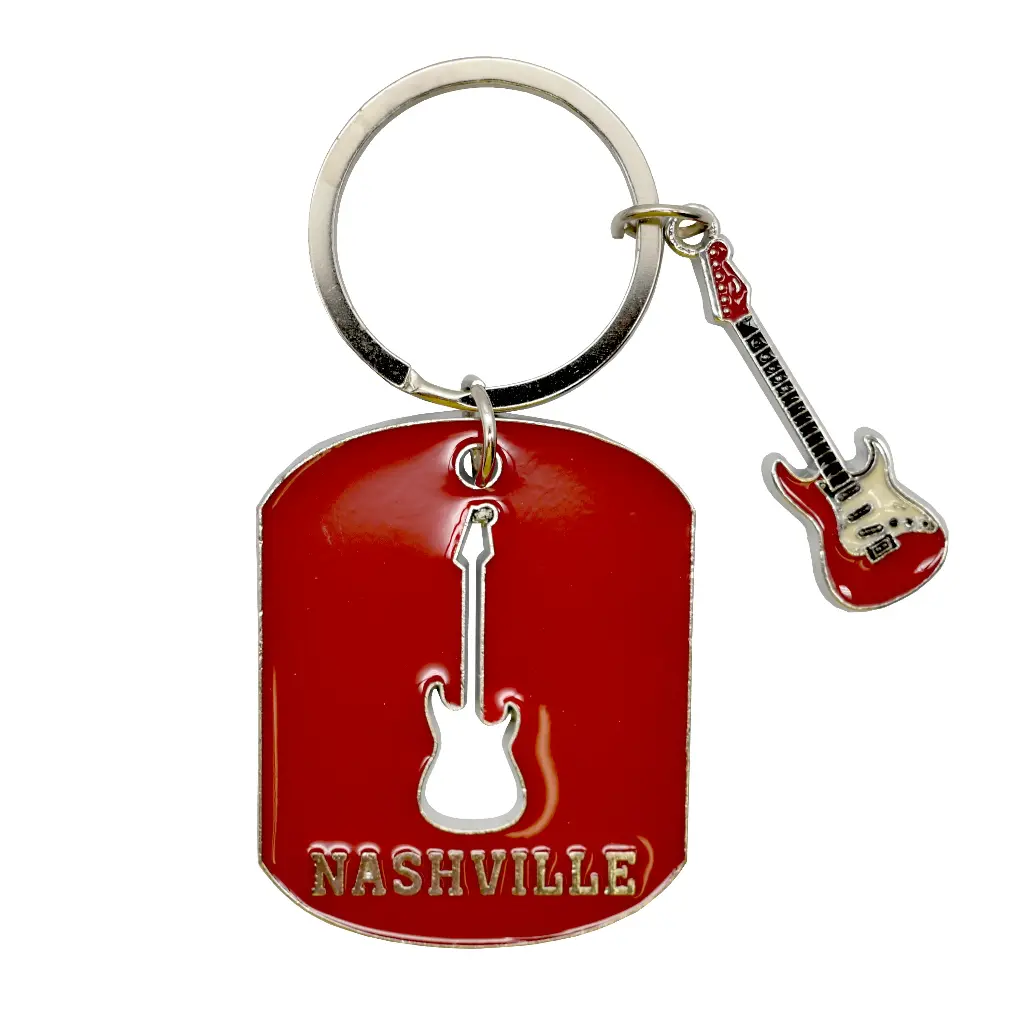 Nashville Keychain - Guitar Charm 2D