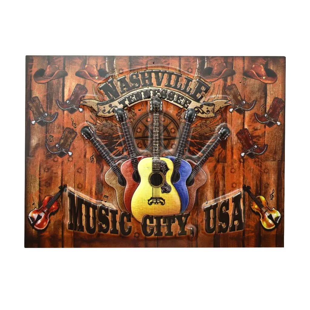 [N4853] Nashville Magnet - Pop Outs Guitar Wood Panel