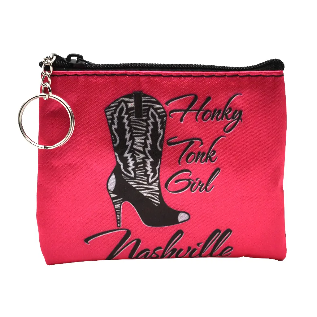 [N4979] Nashville Keychain/Coin Purse - Honky Tonk Girl