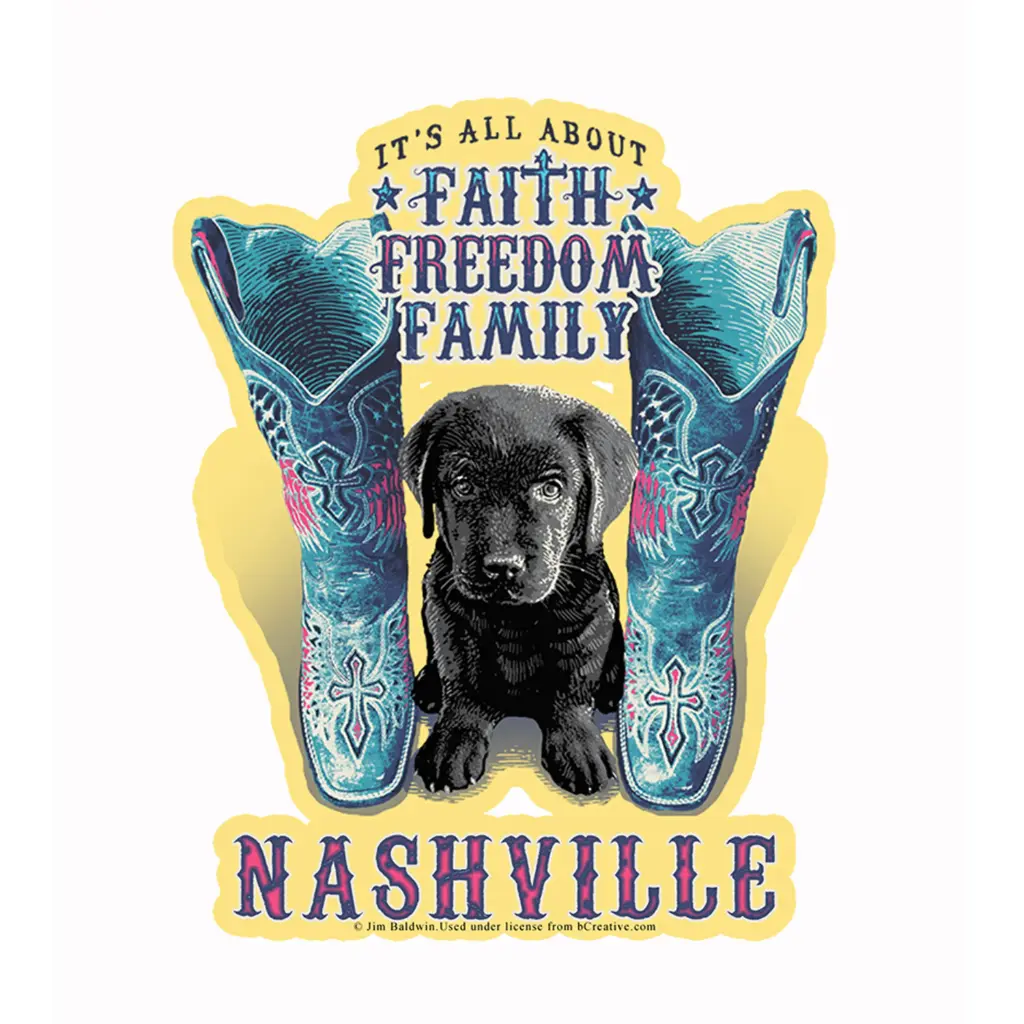 Nashville Sticker - Faith Puppy