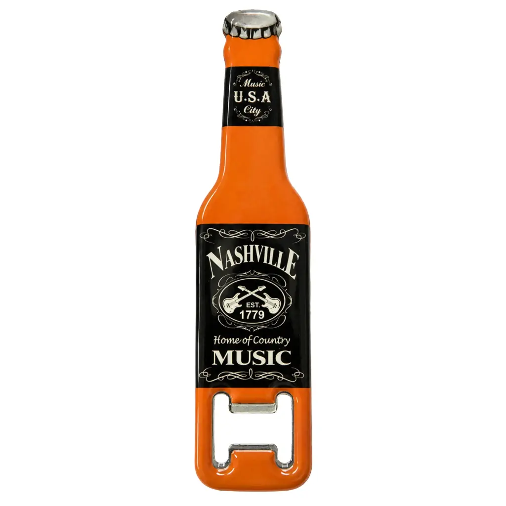 Nashville Bottle Opener and Magnet - Blk & Wht Est.