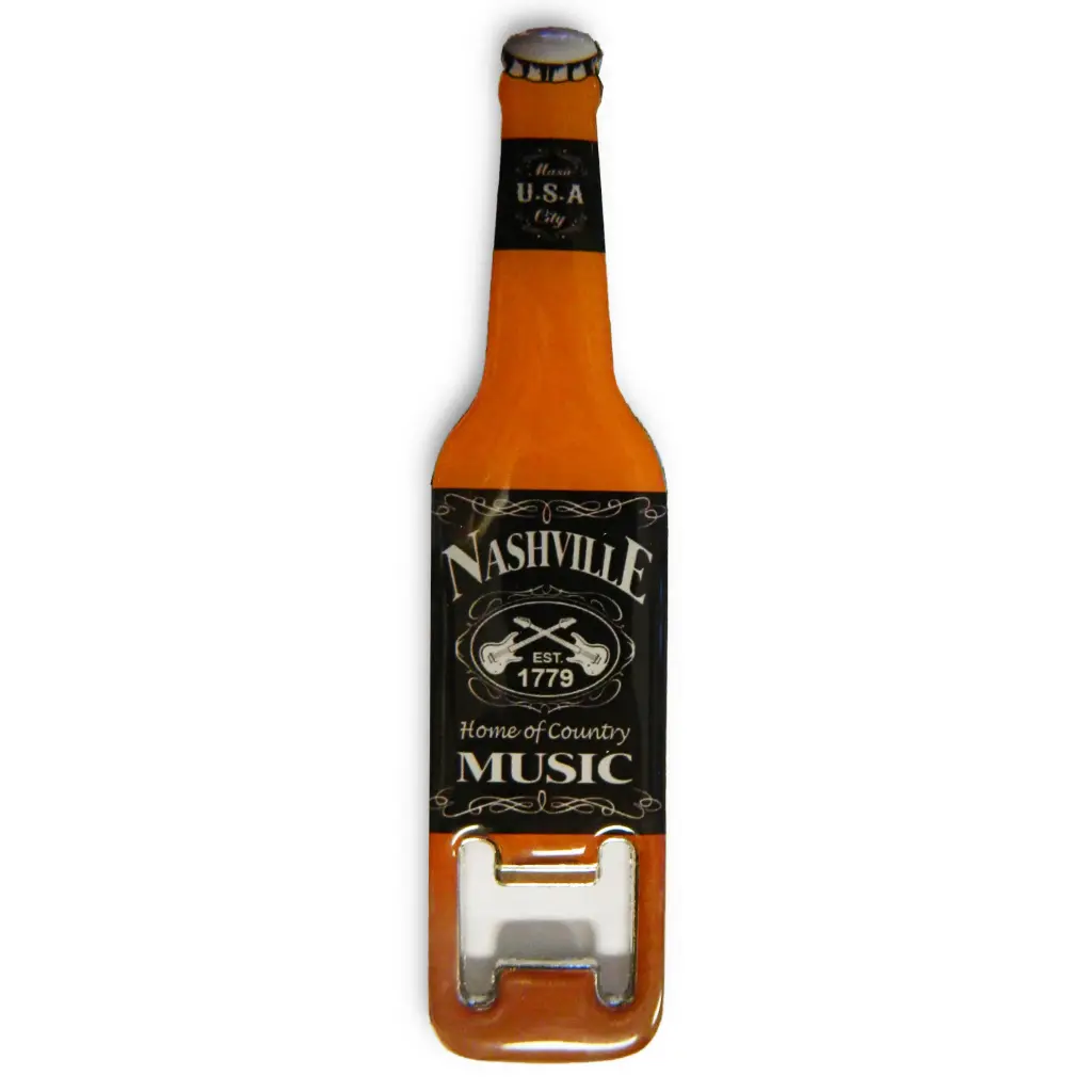 Nashville Bottle Opener and Magnet - Blk & Wht Est.