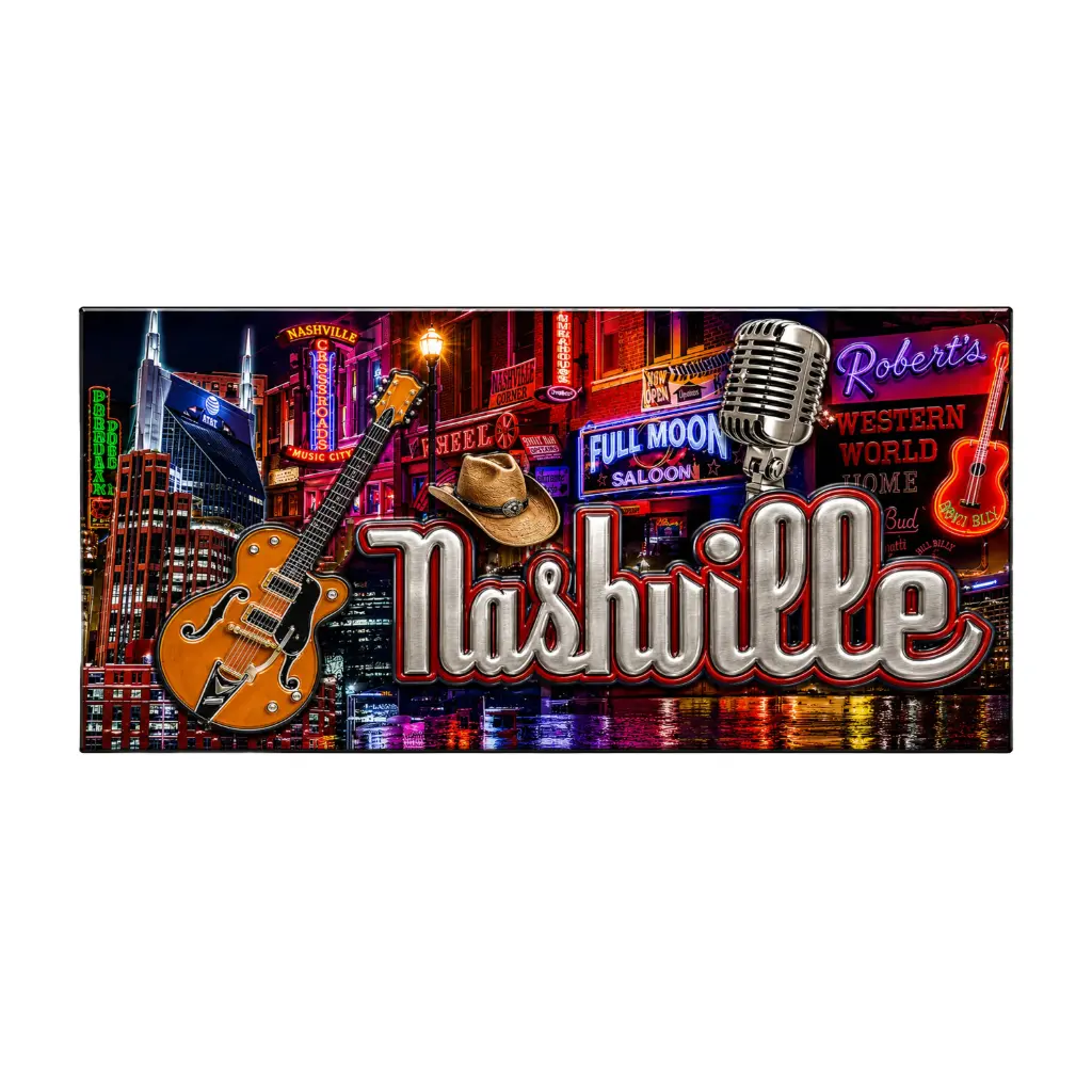 [N5613] Nashville Magnet - 3D Laser City