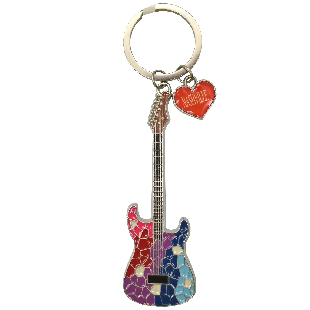 Nashville Keychain - Guitar Mosaic