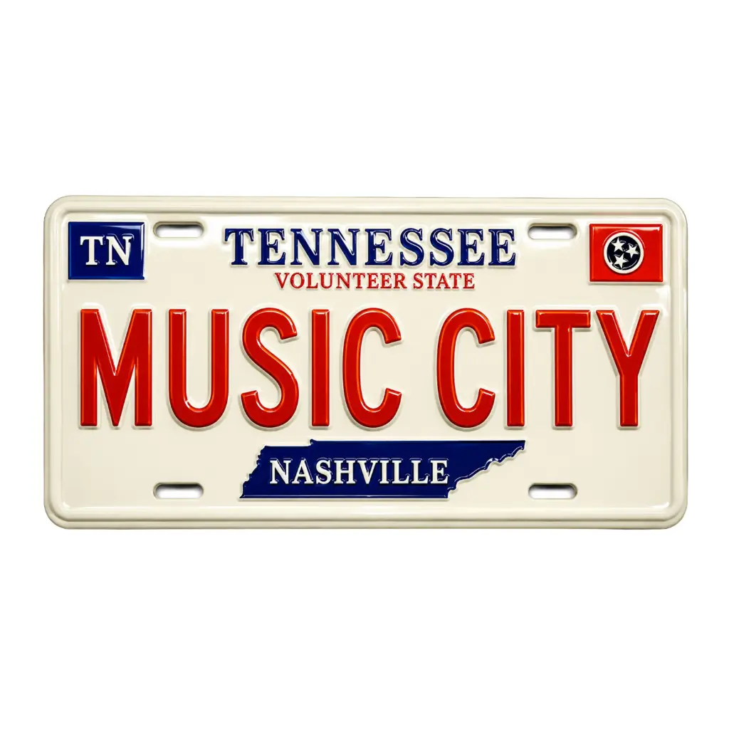 [N5954] Nashville Magnet - License Plate Music City