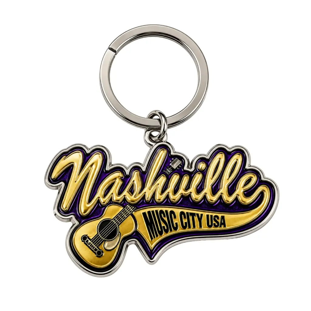 [N6018] Nashville Keychain - Guitar Metallic