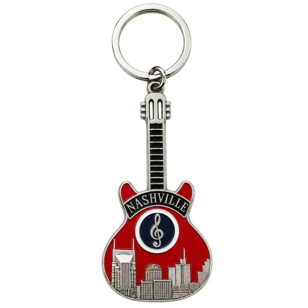 Nashville Keychain - Guitar Skyline