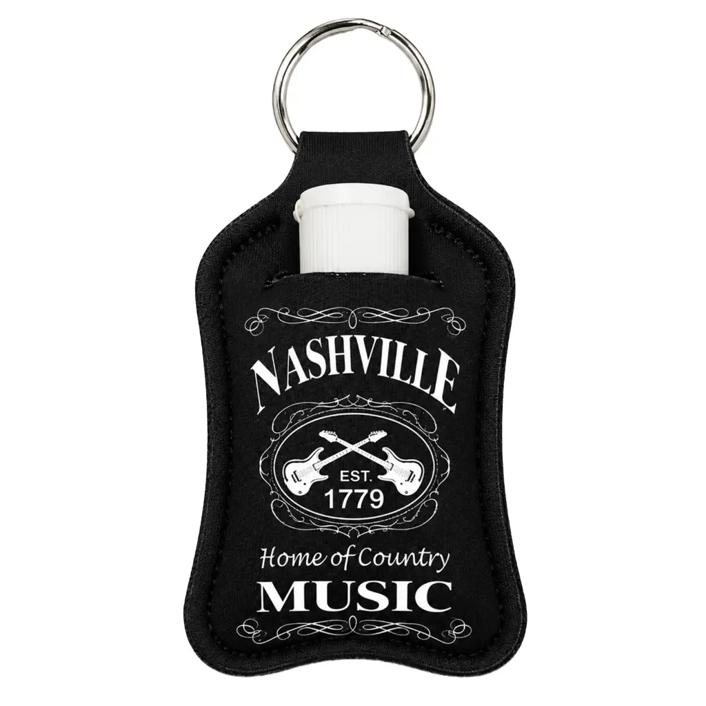 Nashville Keychain w/Multiuse Pouch - Blk & Wht