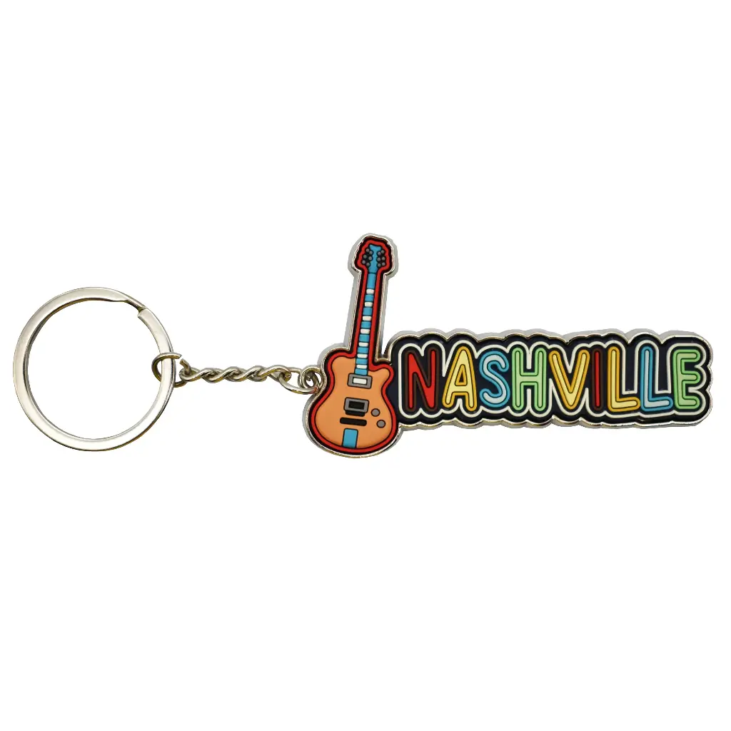 Nashville Keychain - Guitar Lettering PVC