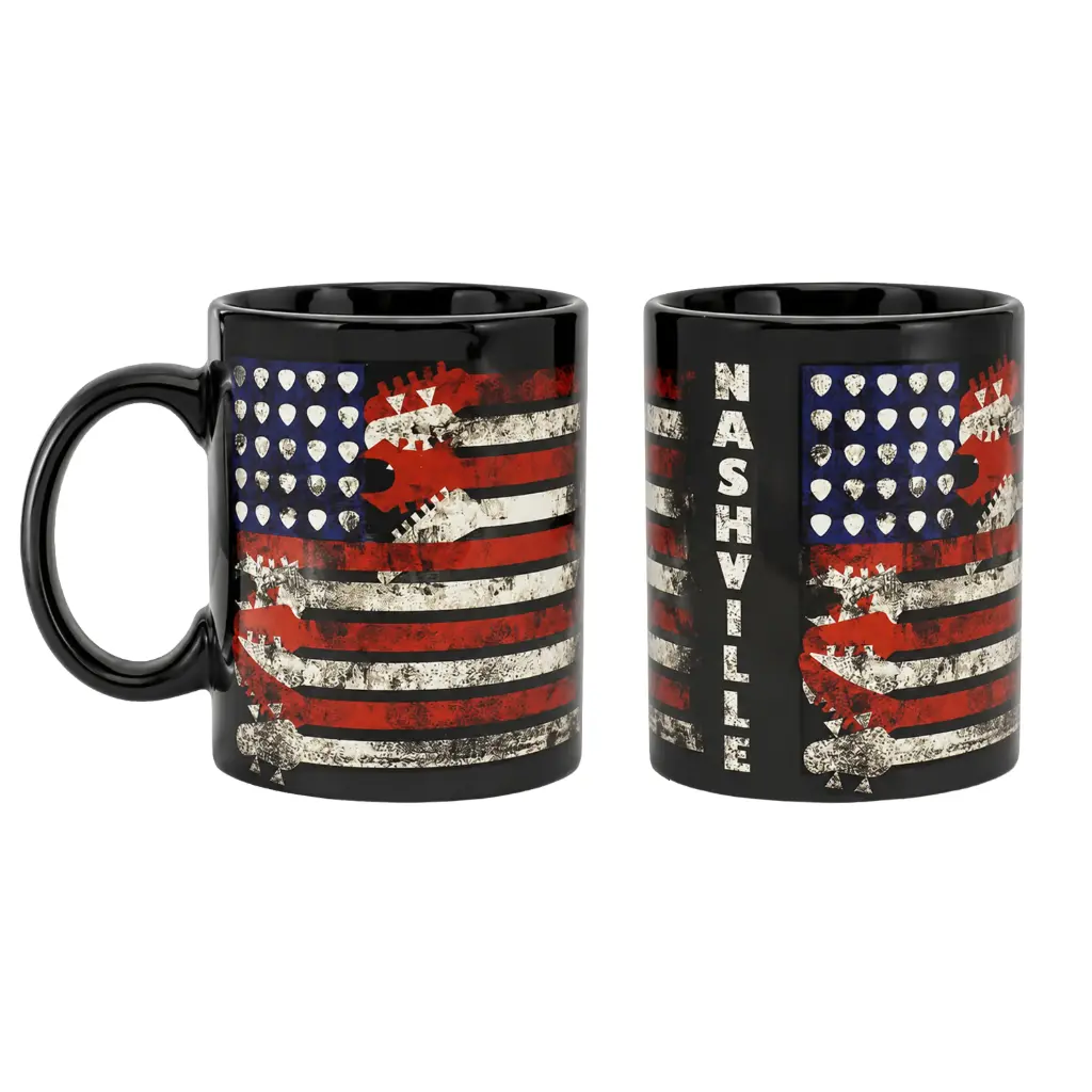 [N6488] Nashville Mug - Flag w/ Guitars