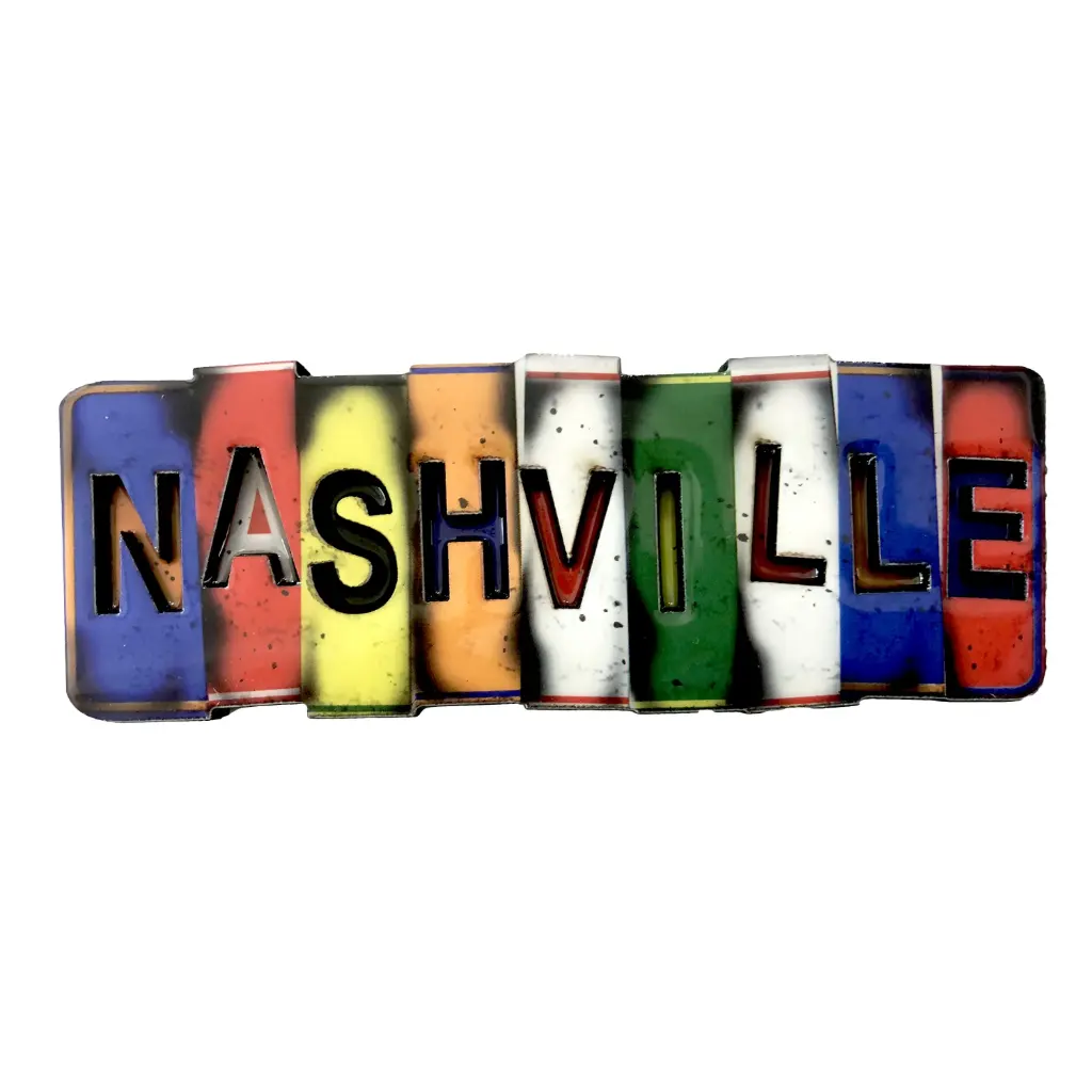 [N6603] Nashville Magnet - Rustic License Plate