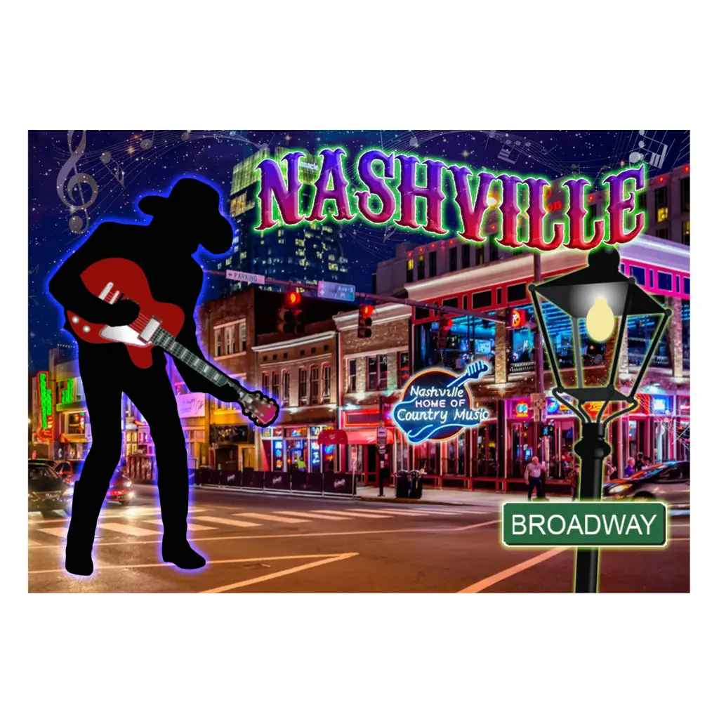[N6814] Nashville Postcards - Neon Cowboy - Pack of 50