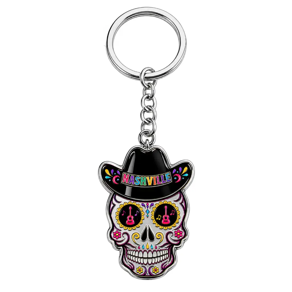 Nashville Keychain - Skull Cowboy Hat