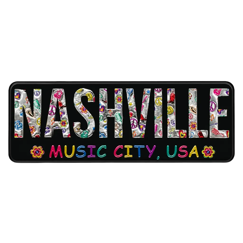 Nashville Magnet - Hippy Icons Black