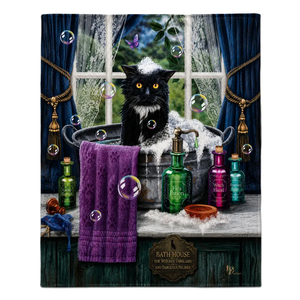 Lisa Parker Art Throw Blanket - Bath Time
