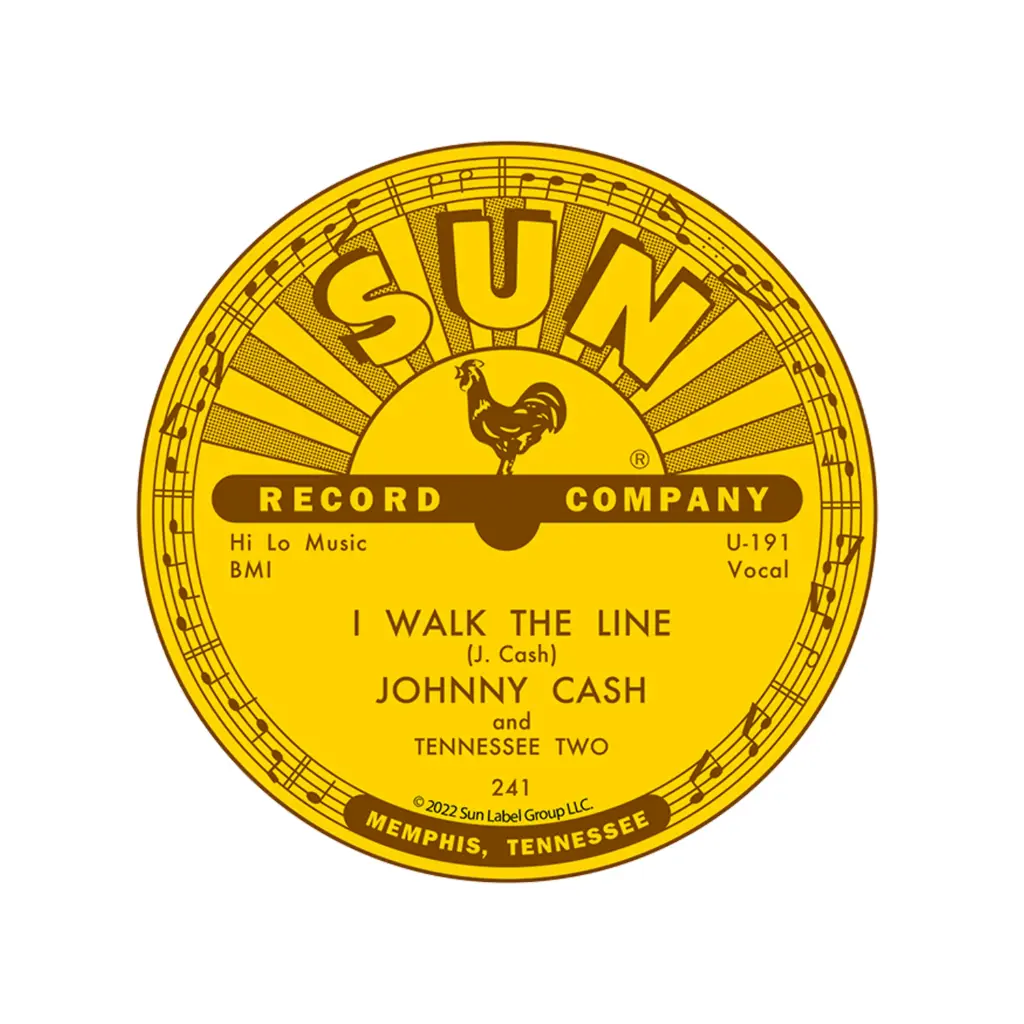 Sun Record Sticker - Johnny Cash I Walk The Line