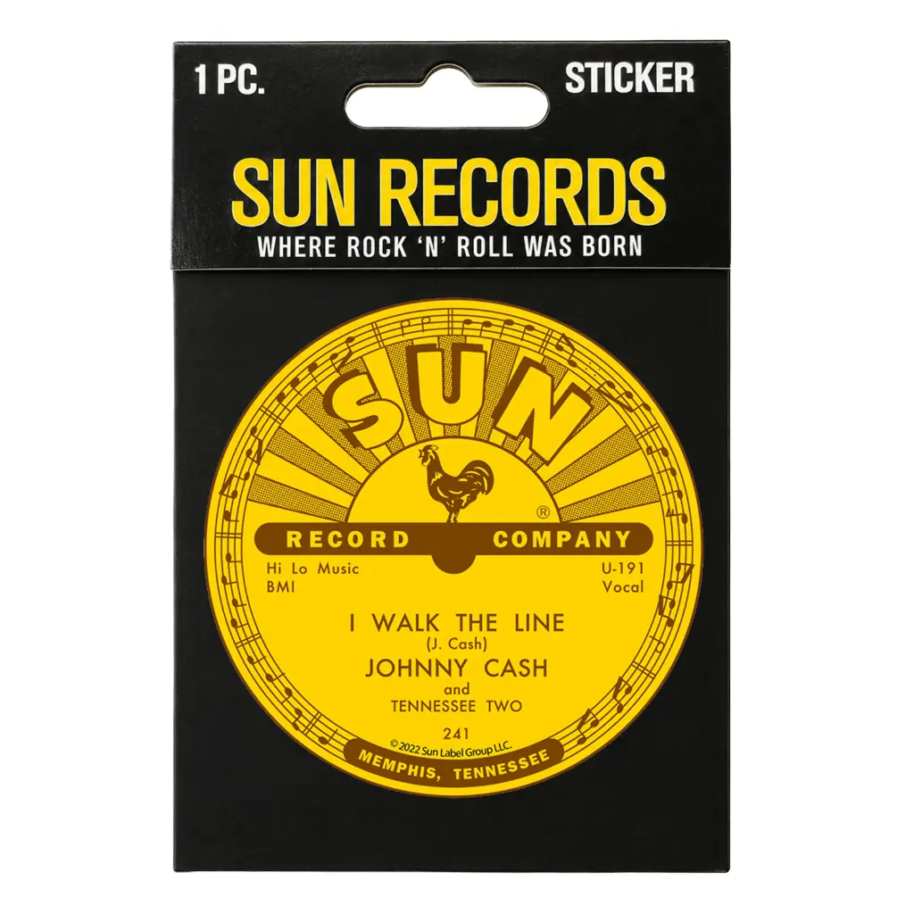 [SR6456] Sun Record Sticker - Johnny Cash I Walk The Line