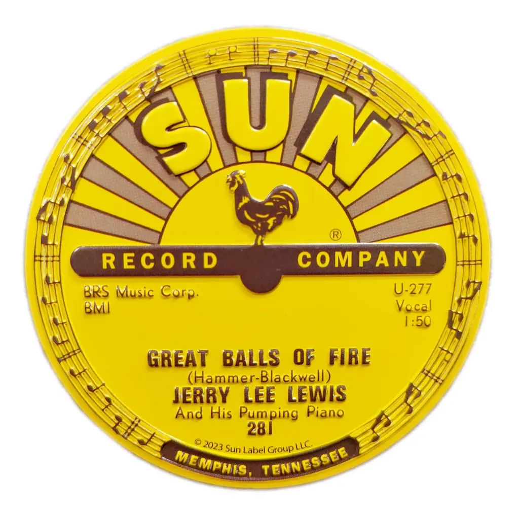 Sun Record Magnet - Jerry Lee Lewis Great Balls of Fire