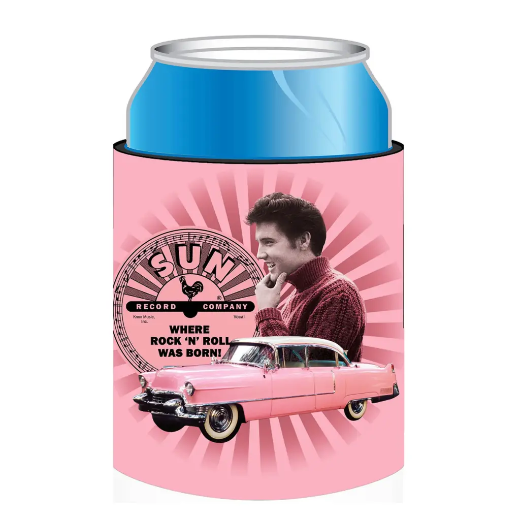 Sun Record Huggie/Koozie - Elvis Pink