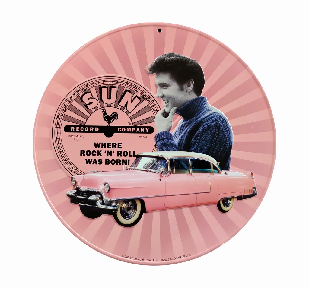 [SRE6710] Sun Record Tin Sign - Elvis Pink