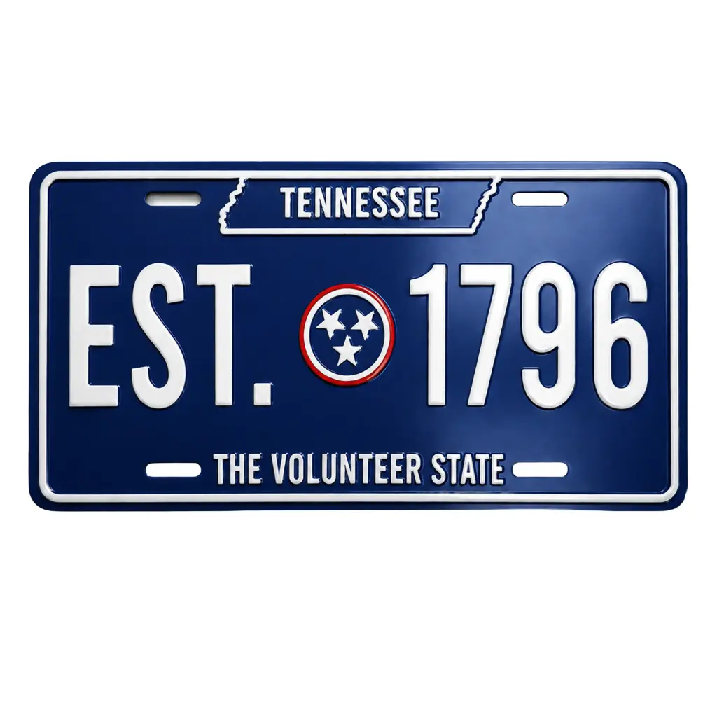 [T6324] Tennessee Magnet - Lic Plate Est. 1796