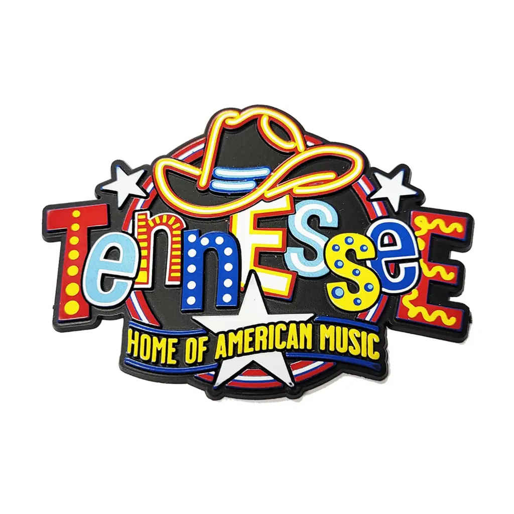Tennessee Magnet - Round Neon Home Of American Music