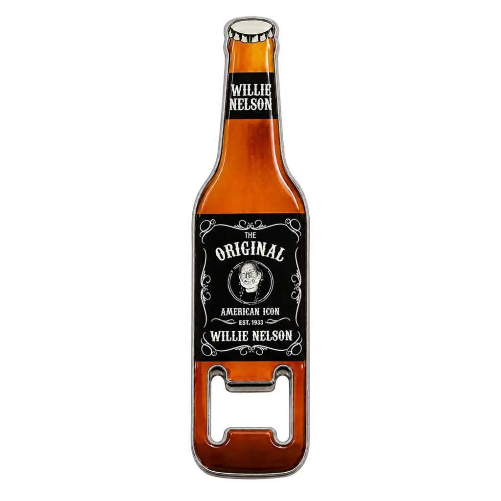 [W6056] Willie Nelson Bottle Opener and Magnet - Blk & Wht Est