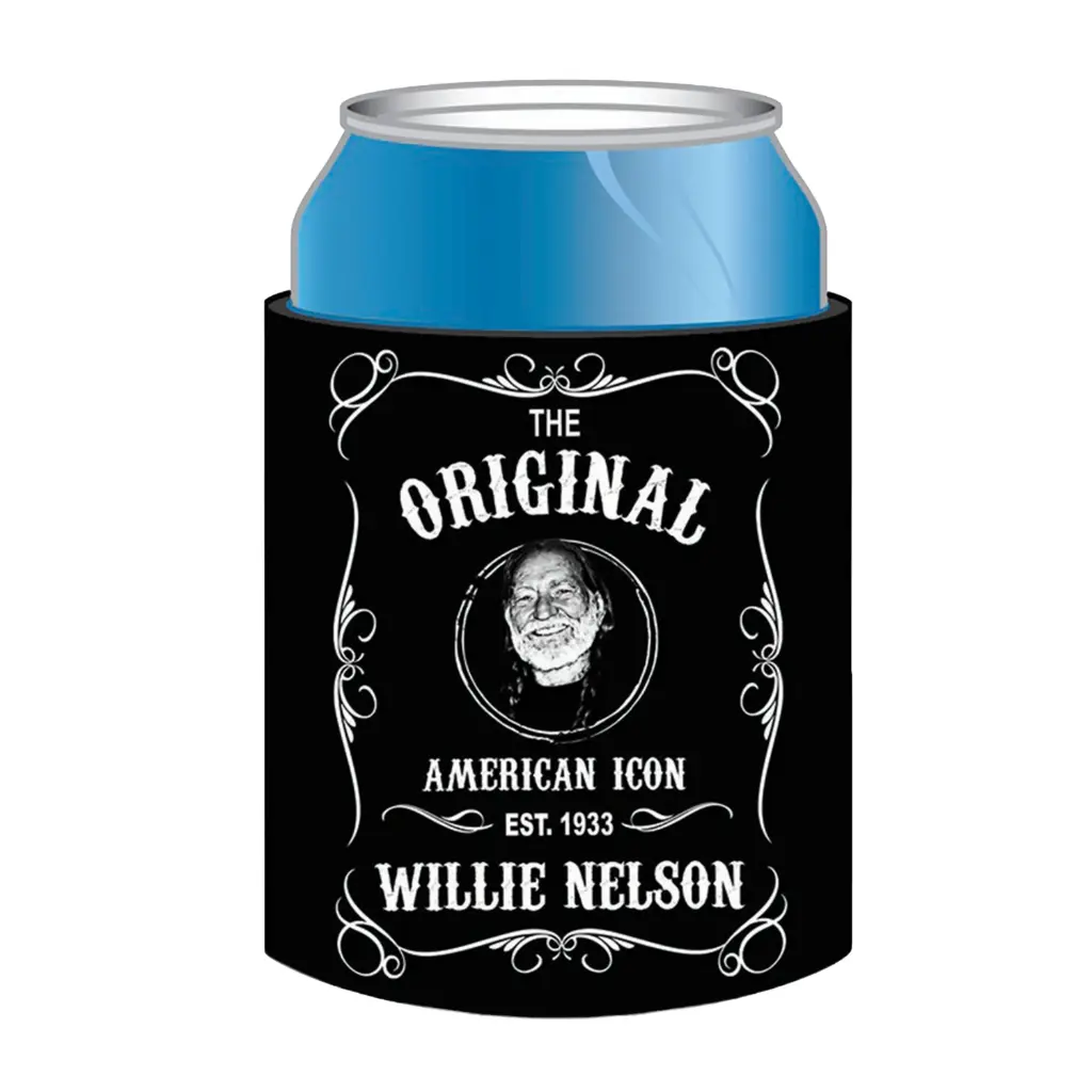 [W6097] Willie Nelson Huggie/Koozie - Blk&Wht Est.