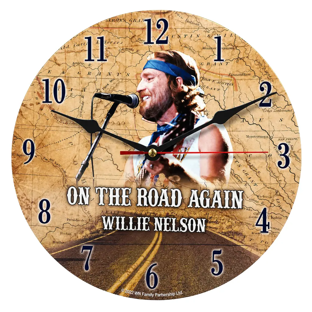 [W6414] Willie Nelson Clock - On The Road Again