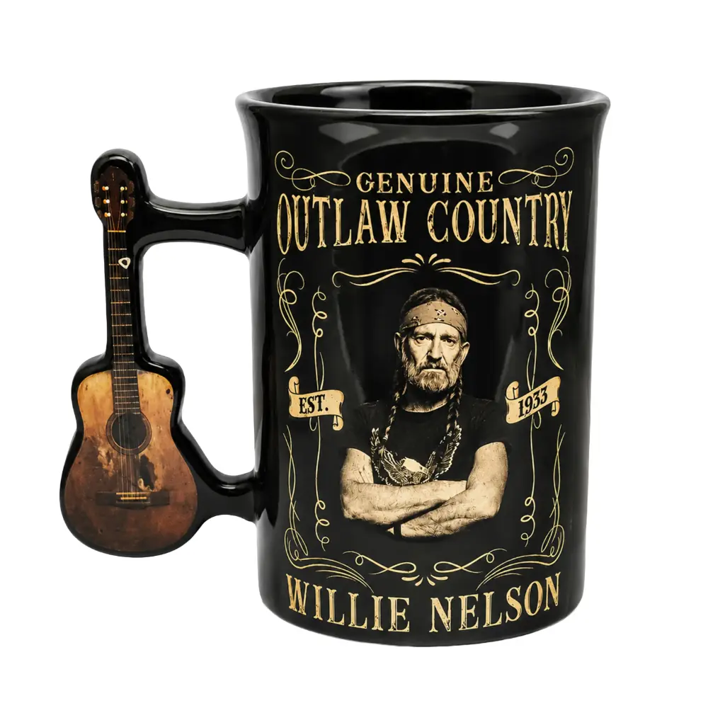 [W6416] Willie Nelson Mug - Guitar Handle