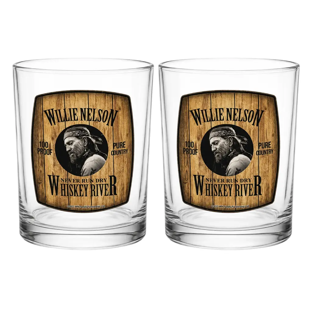 Willie Nelson Whiskey Glass Set - Whiskey - 2pc Set