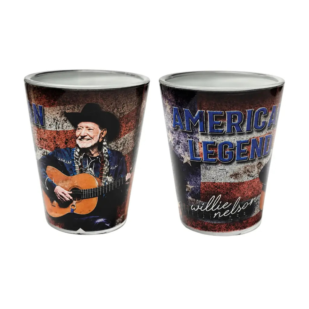 [W6575] Willie Nelson Shot Glass - American Legend