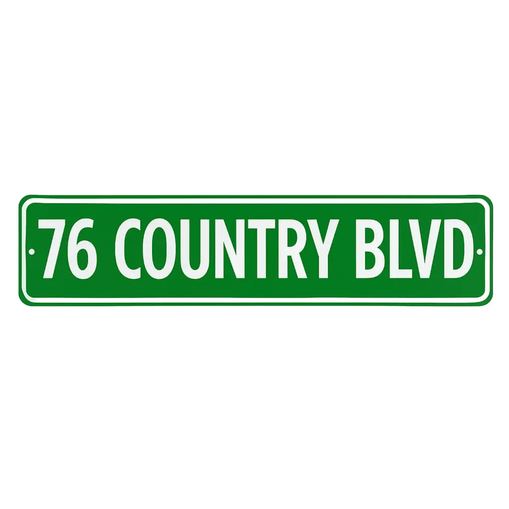 [XBR5545] Branson Street Sign - 76 Country Blvd