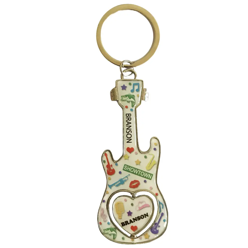 [XBR6288] Branson Keychain - Guitar Icons Spinner