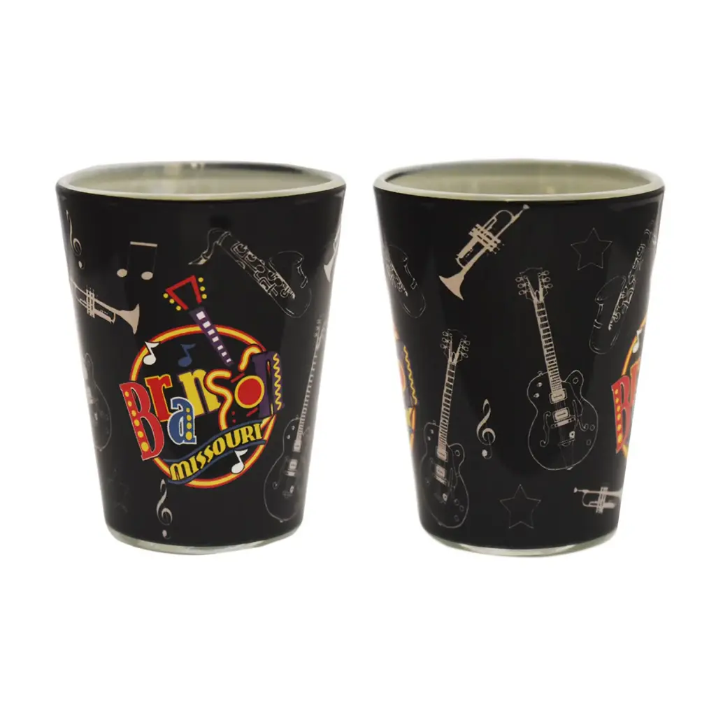 [XBR6395] Branson Shot Glass - Round Neon w/Icons