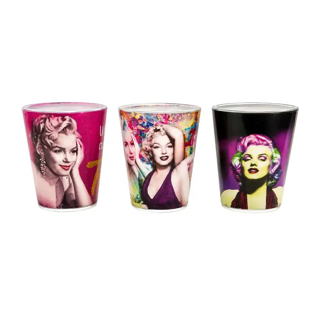 [Y6248] Marilyn Monroe Shot Glasses - Colorful 3/Set