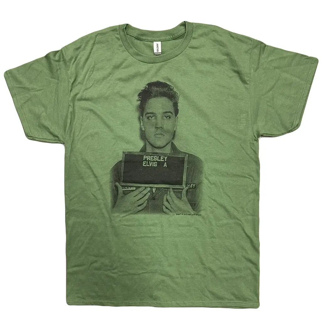 [E9058M] Elvis T-Shirt - Enlisting Green (Medium)
