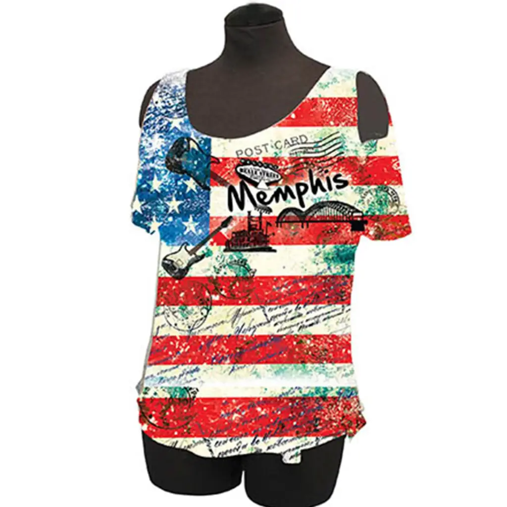 [M5689S] Memphis T-Shirt - Flag (Small)